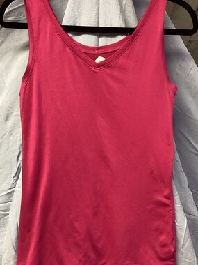 George Hot Pink V-Neck Tank Top